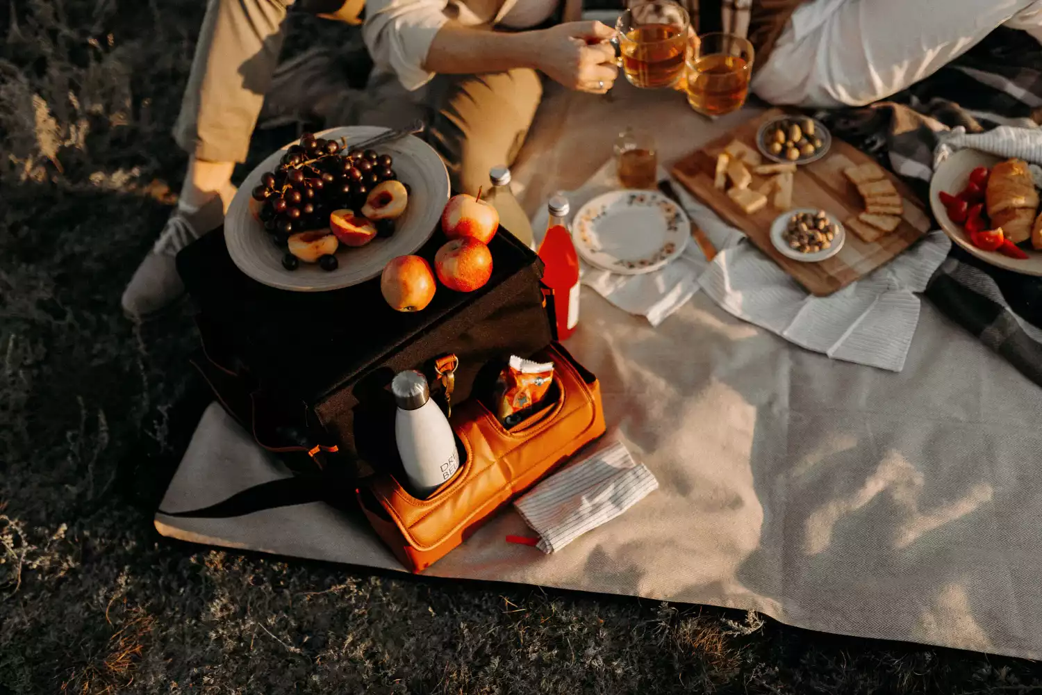 neutral picnic blanket