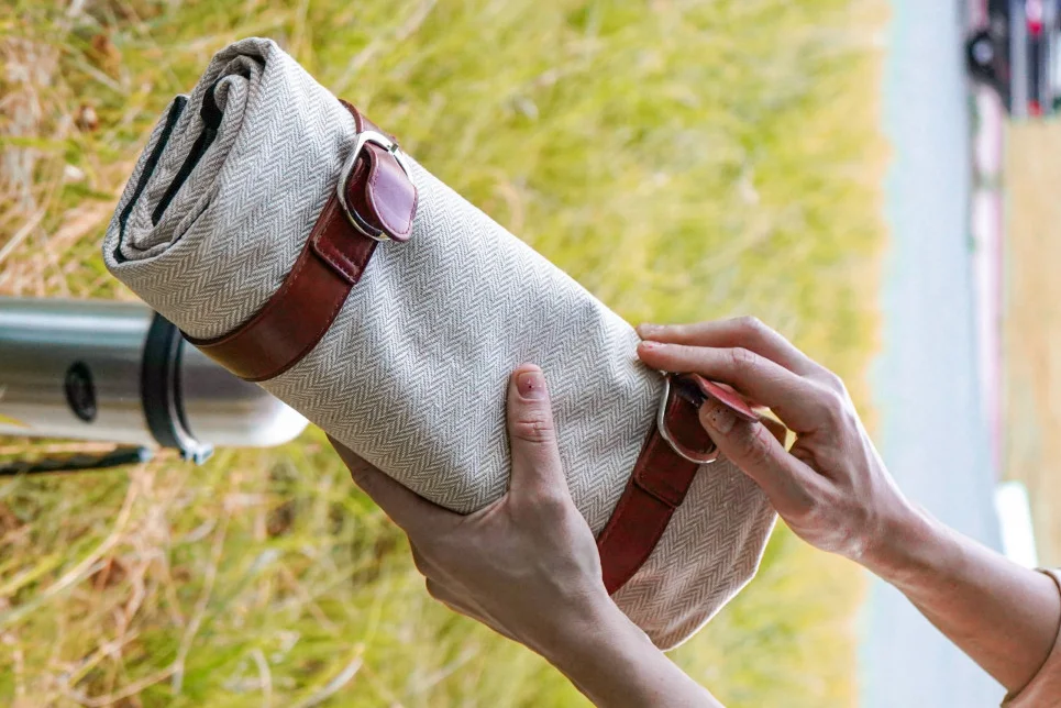 neutral picnic blanket